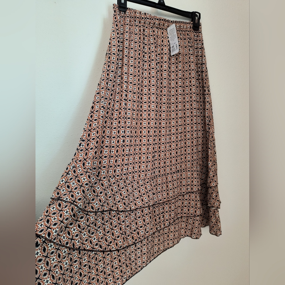 NWT Patterned A-line midi skirt
